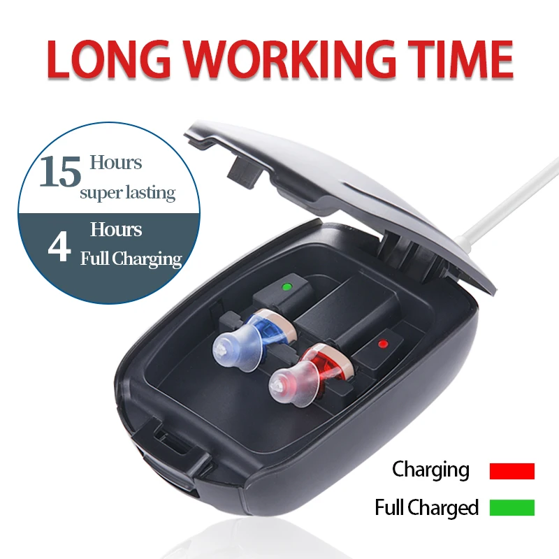 New Style Smart Hearing Aids Rechargeable Mini Invisible Hearing Aid New Model 2023 Adjustable Sound Amplifier for Deaf Elderly